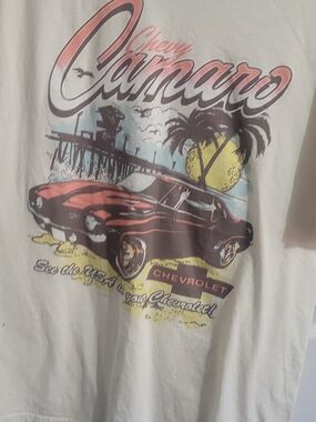 GM Chevy Official Licensed White Tee with Printed Neck Label Chevrolet